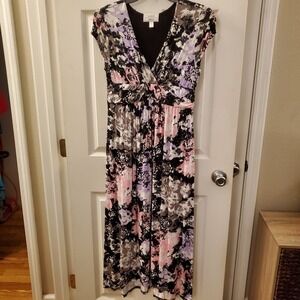 Carole Hochman sz M Heavenly Soft Sleepwear Maxi Nightgown Colorful Art splatter